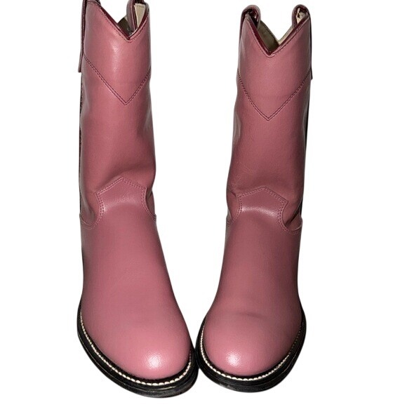 Bronco Shoes - Women's Dusty Pink Mid-Calf Heeled Western Boots
